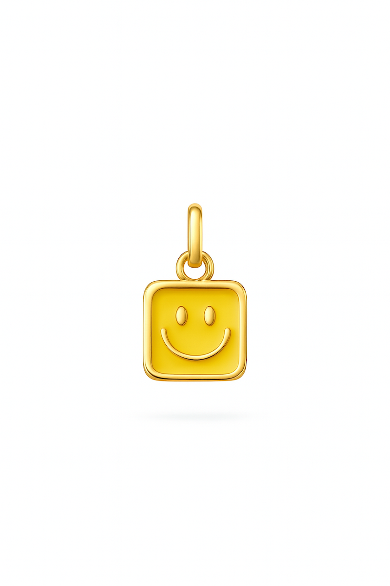 Eckiger Smiley-Charm