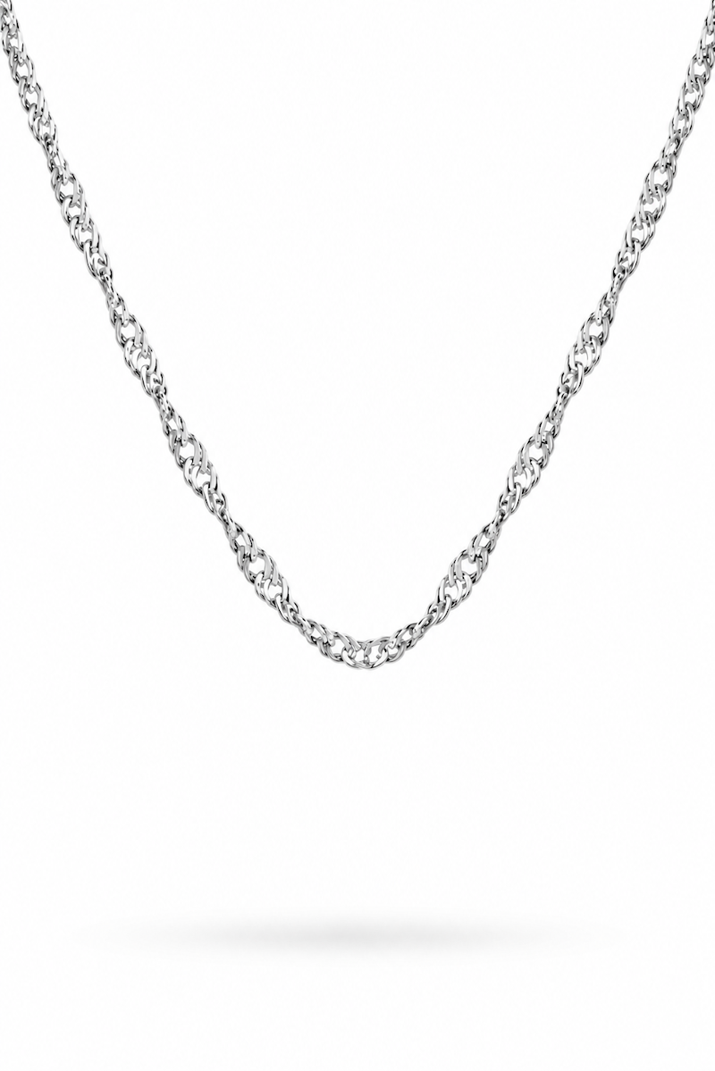Silberne Twisted Kordelkette