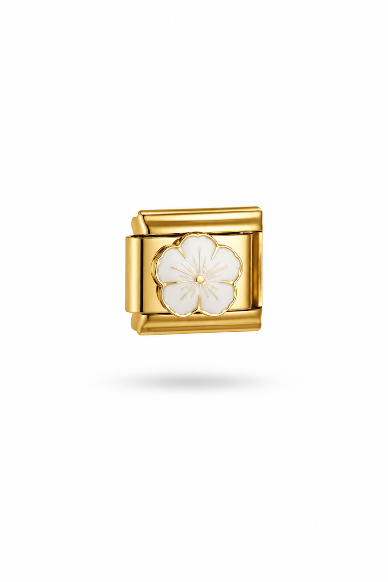 Italian Weiße Blume Charm