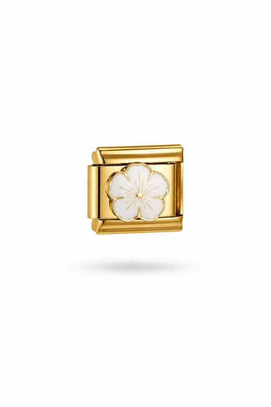 Italian Weiße Blume Charm