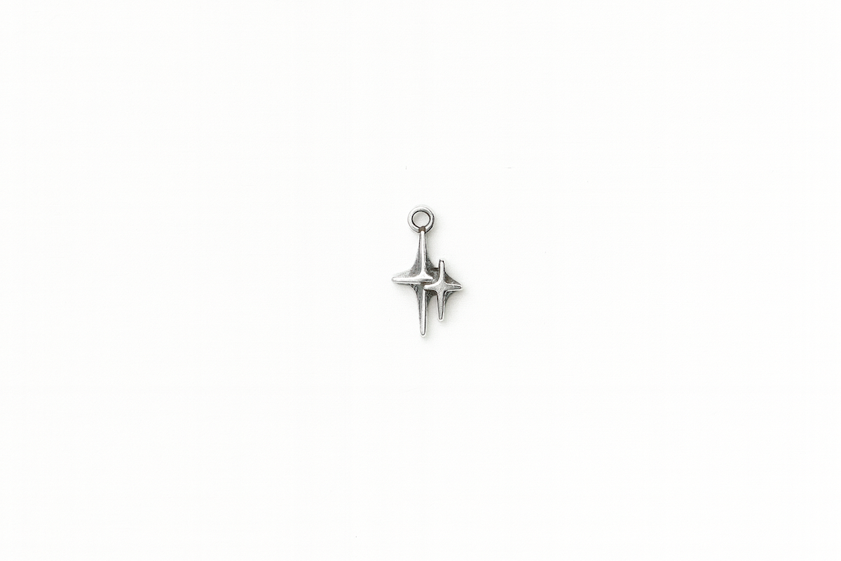 Doppelstern-Charm in Silber