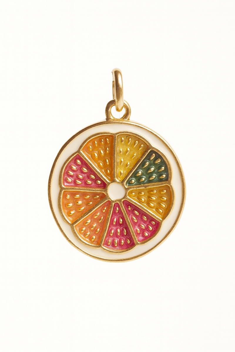 Bunte Zitronenscheibe Charm
