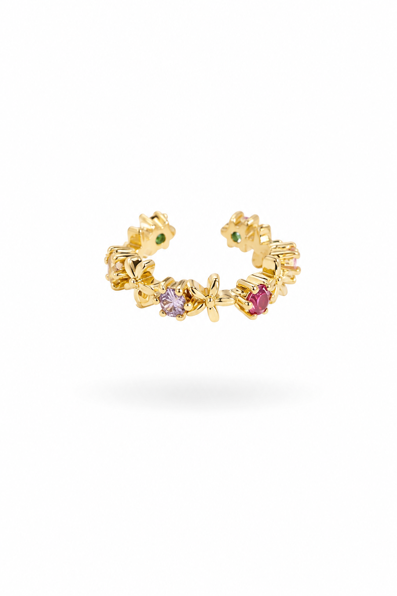 Fine Flowers Earcuff in Gold