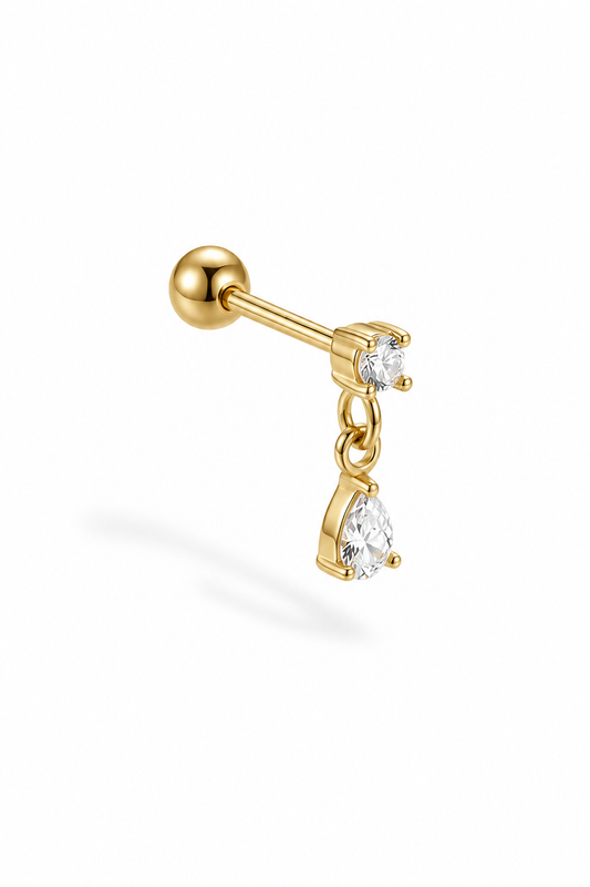 Edelstahl Piercing 9mm in Gold