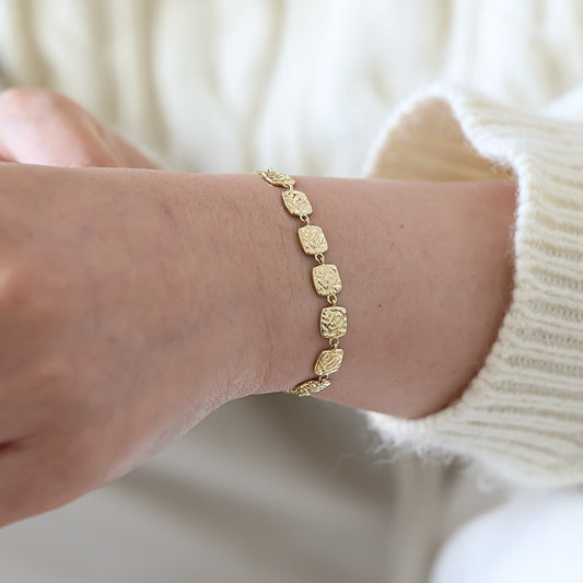 Edelstahl Armband mit unregelmäßigen Quadraten