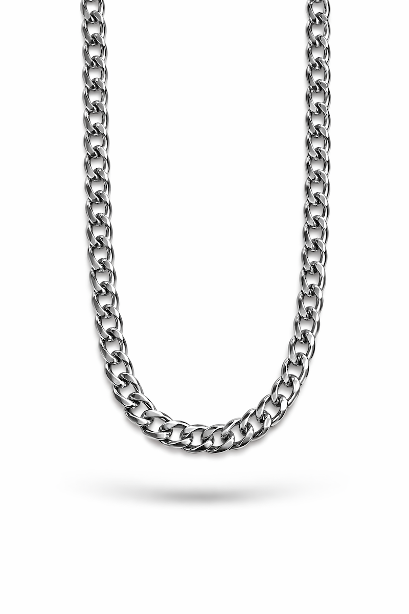 silberne Fußkette mit abgeflachten Gliedern
