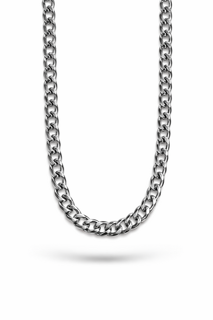 silberne Fußkette mit abgeflachten Gliedern