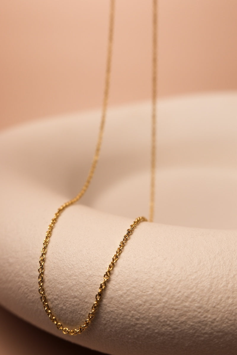 Goldene Ankerkette in einer Schale