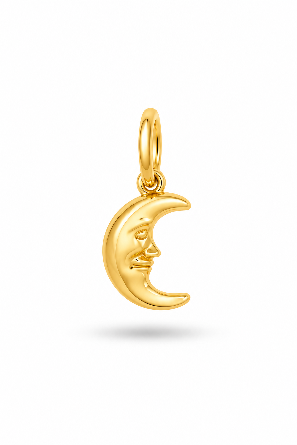 goldener mond charm mit Gesicht in massiveren look