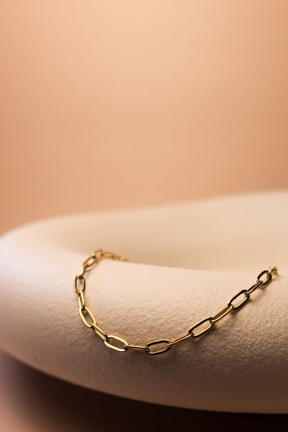 goldenes feines klassiches armband mit runden gliedern