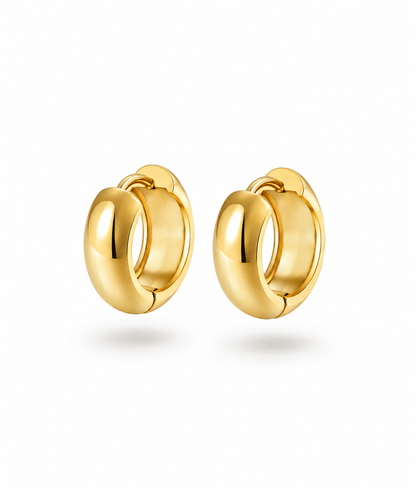 runde voluminöse hoops in gold
