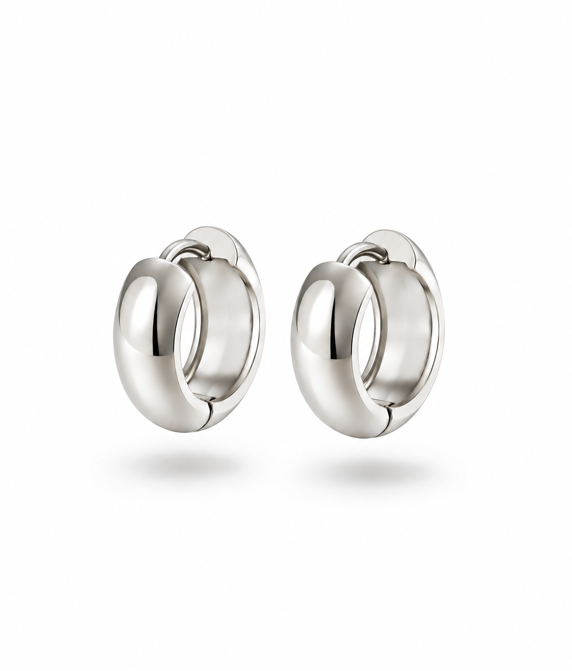 runde dicke statement hoop in silber