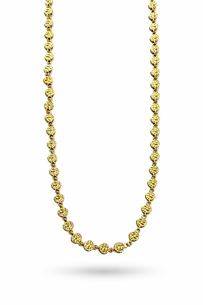 goldene kette mit flachen runden gliedern