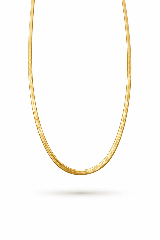 Filigrane goldene Snakekette mit Karabinerverschluss