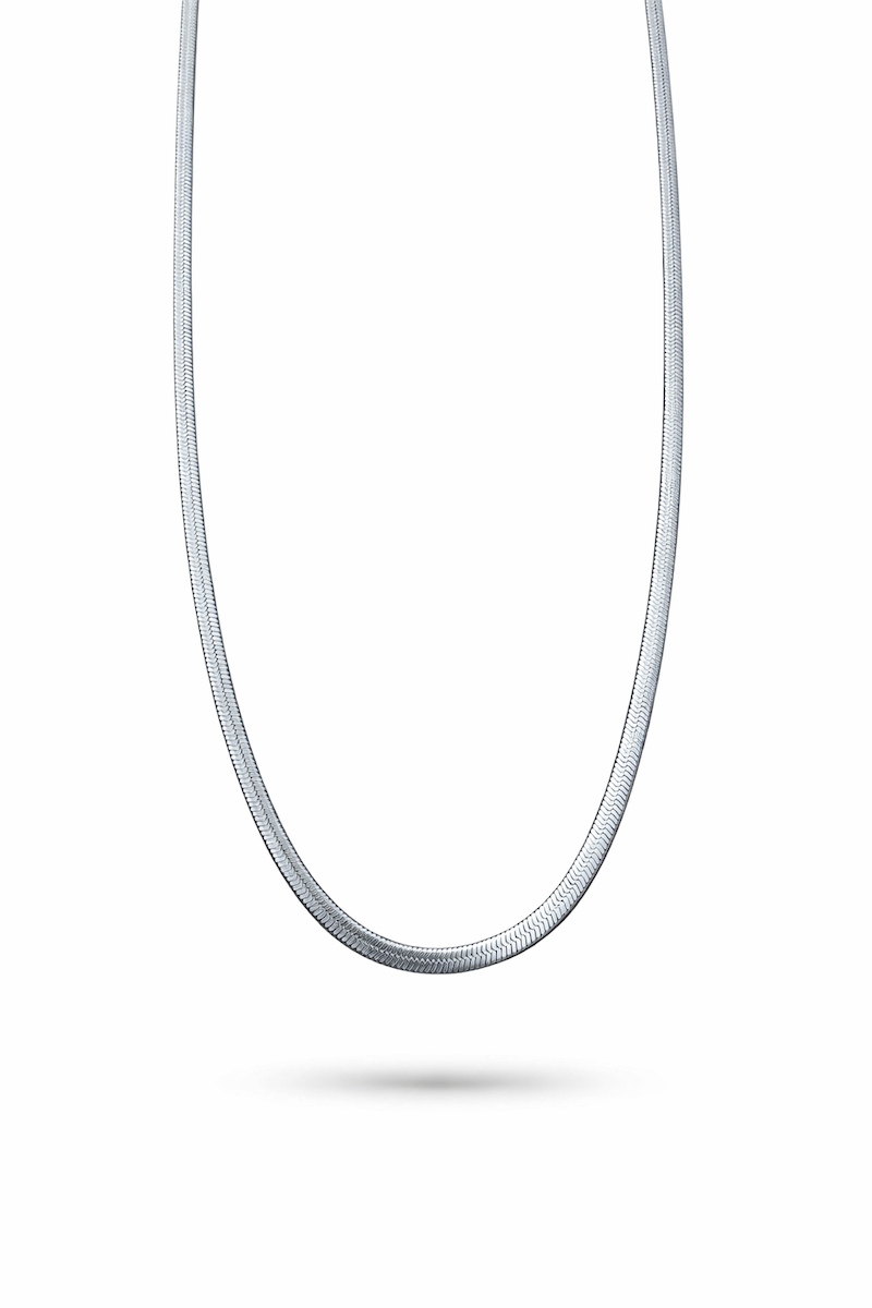 Filigrane silberne Snakekette mit Karabinerverschluss