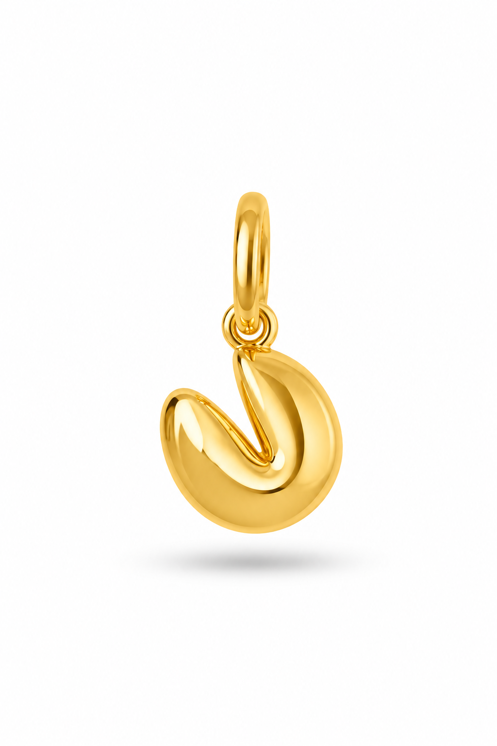 ein goldener Glückskeks förmiger anhänger