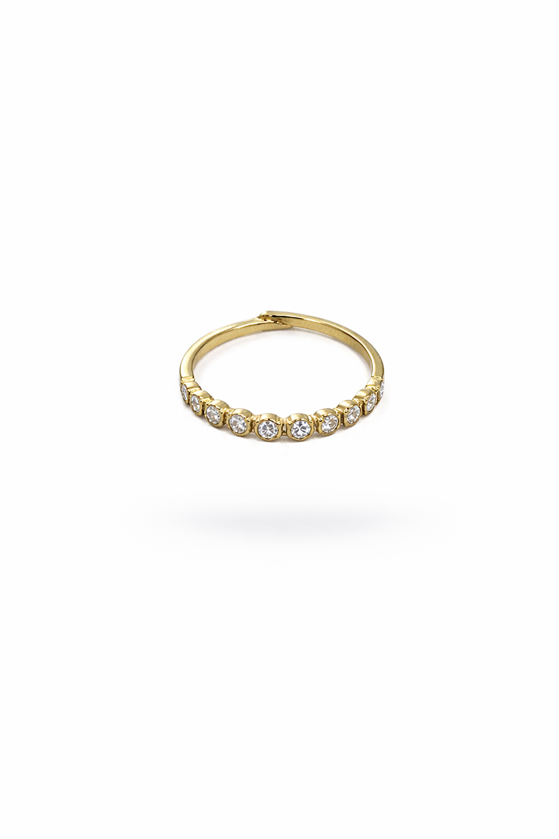 feiner gold ring mit zirkonia steinchen 